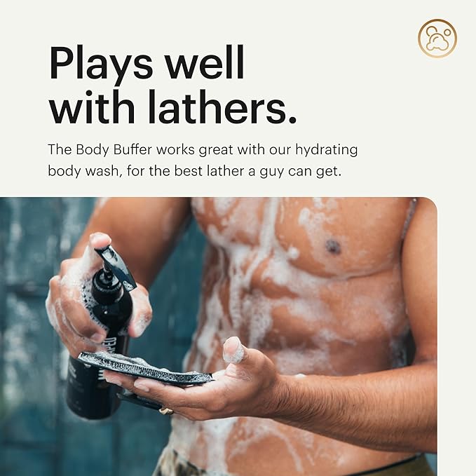 MANSCAPED® The Body Buffer Premium Silicone Scrubber for Nourishing, Cleaning & Exfoliating Your Skin - Lather Boosting Bristles with Ergonomic No-Slip Handle, Long-Lasting & Easy to Clean (1-Pack)