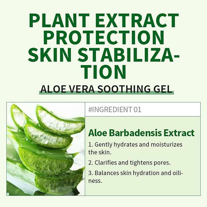Aloe Vera Gel for Face, Travel Size Aloe Vera Gel, Deep Moisturizing & Repairing Skin, Fast Absorbing, Organic Aloe Vera Soothing Gel for Cooling, Calming and Soothing after Sun Care 1.41 Oz