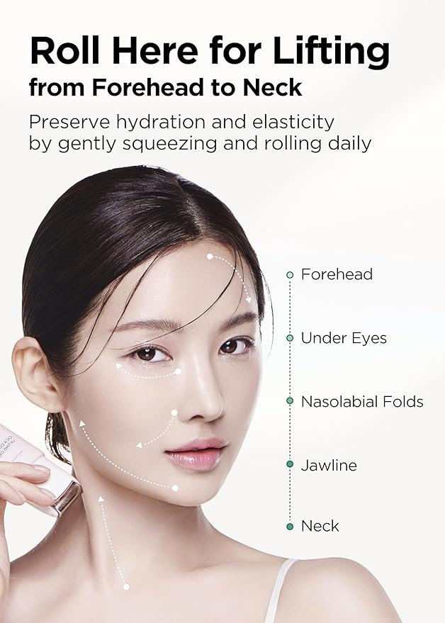Bewants gua sha neck cream roller, korean neck cream with massage roller, rapid lift neck serum roll on, moisturizer for tightening skin with centella asiatica (2 Pack)