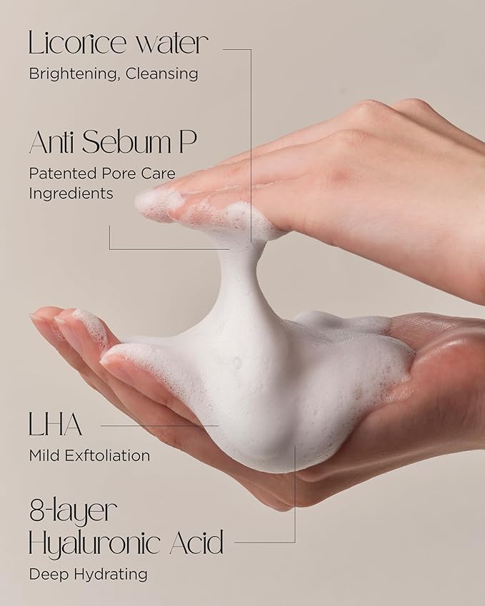 ACWELL Licorice pH Balancing Pore Cleansing Gel Foam - Gentle, Hypoallergenic Facial Cleanser for Clear, Smooth Skin, Deep Pore Cleaning with Licorice Extract, LHA, for All Skin Types, 5.4 fl.oz.