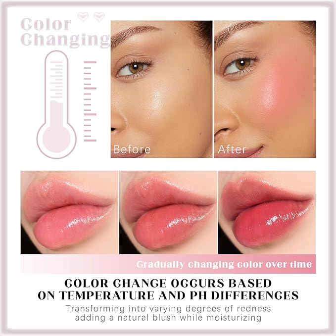 Cooling Water Jelly Tint Cream Blush, Color Changing Lip