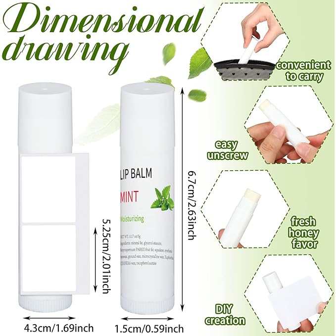 Demissle 150 Pcs Unlabeled Lip Balm Guests