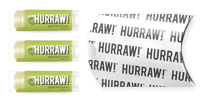 Hurraw! Green Tea Lip Balm, 3 Palm