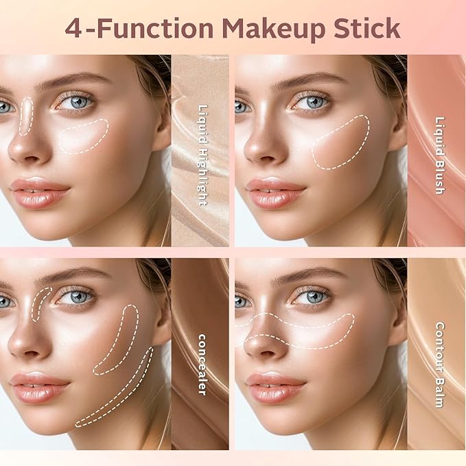 3 Pcs Cosmetic Sets 12 colors 4-Function cosmetic