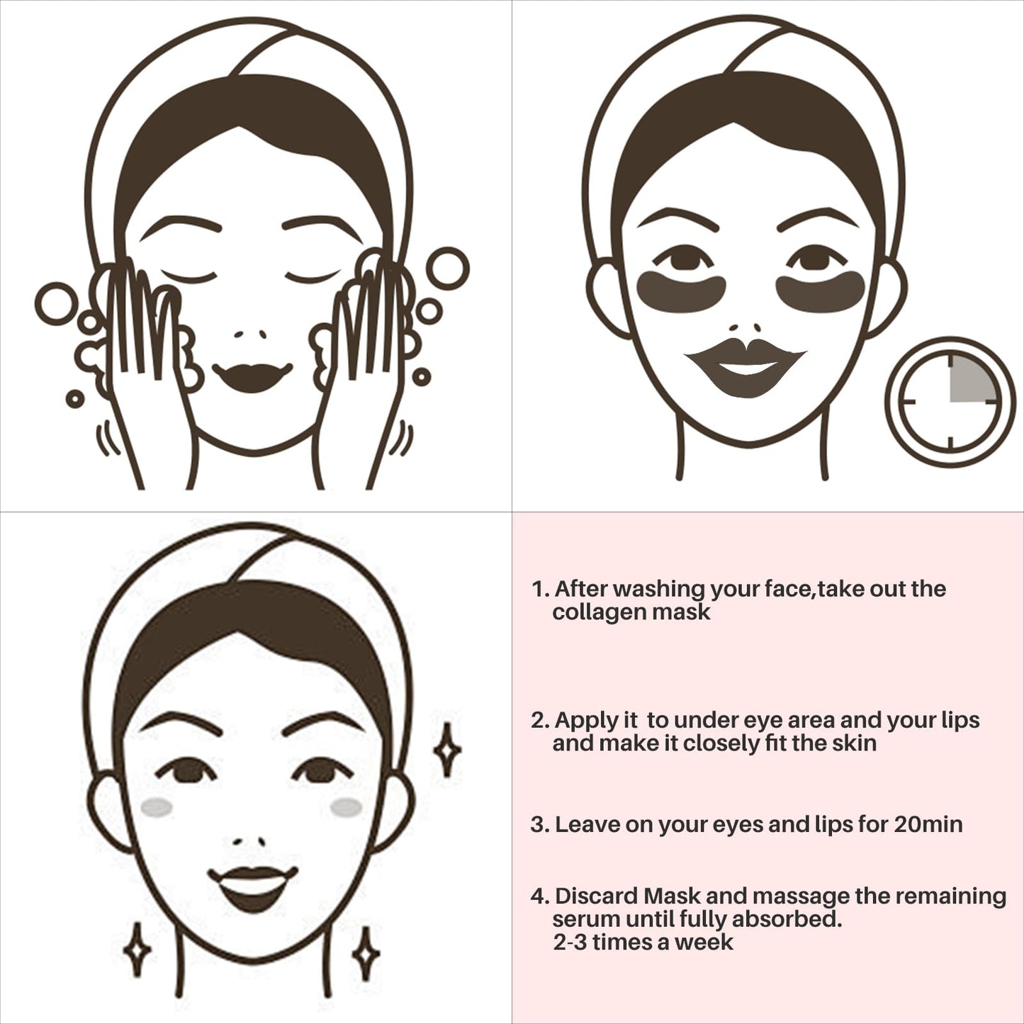 40 Pairs 24K Gold Eye Masks & Lip Masks, Crystal Collagen Under Eye Patches for Puffy Eye, Moisturizing Skin Care Lip Eyes Patches for Dark Circles, Wrinkles and Fine Lines (gold and peach red)