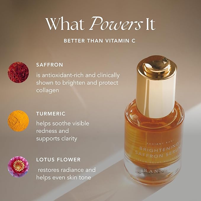 Brightening Saffron Serum - Discoloration Correcting Face Serum, Dark Spot Corrector, Vitamin C Alternative & Hyperpigmentation Treatment - Leaves Skin with a Healthy Glow (0.17 oz)