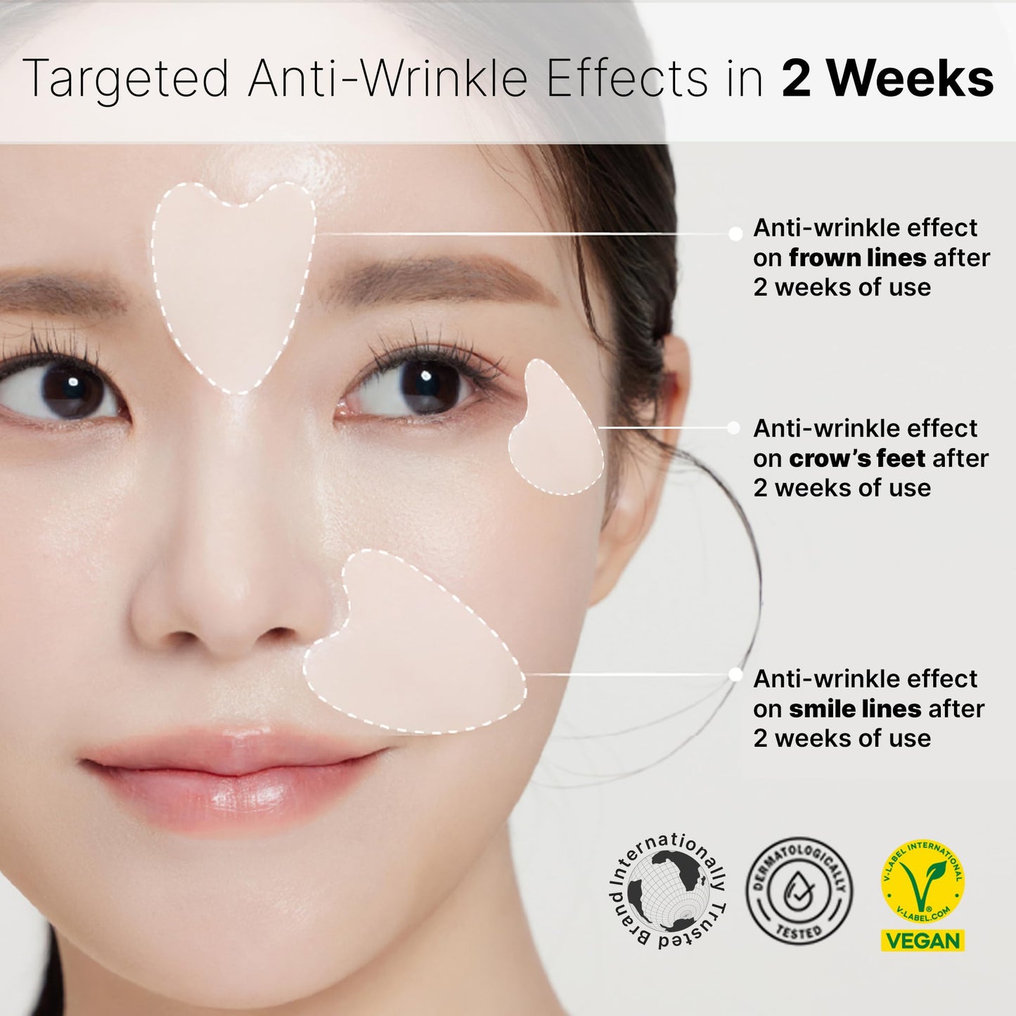 HUECALM Anti-Wrinkle Patches Face Lifting with Hydrolyzed Collagen–Invisible Forehead, Eye, Smile Line Anti-Wrinkle Tape, K-Beauty Overnight Korean Skincare for Women–Facial Self Care (48 Patches-2PK)