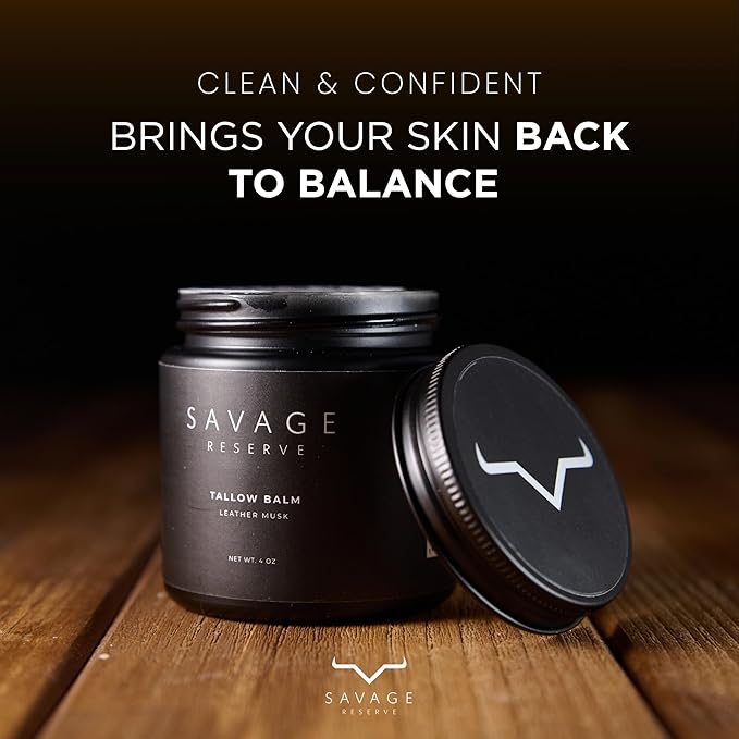 Beef Tallow for Face – Whipped Grass-Fed & Finished Tallow Face Moisturizer for Men with Manuka Honey & Olive Oil – No Seed Oils – All-In-One Beef Tallow for Skin & Body Balm – 4 oz