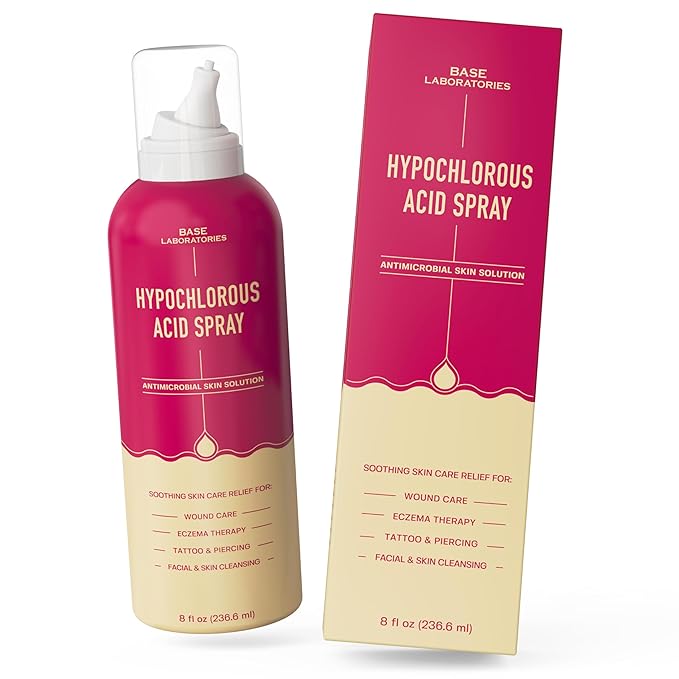 BASE LABORATORIES Hypochlorous Acid Spray for Face & Skin | 8 oz | Facial Spray Daily Skin Repair Solution for Sensitive Skin, Redness, Irritations, Eczema, Acne. Hypochlrous HOCL Molecule Spray