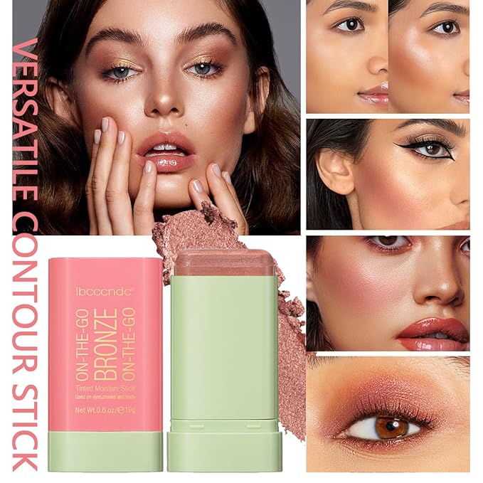 Cream Contour Stick,Versatile Bronzer Facial Contouring Stick,Long Lasting Rich Glow