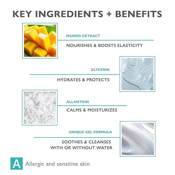 Moisturizing Cleansing Face Gel - Gentle Face Wash Cleanser, Removes Impurities & Makeup, Hydrates & Soothes Allergic & Sensitive Skin, PHYSIOPURIC-GEL 6.42 fl oz