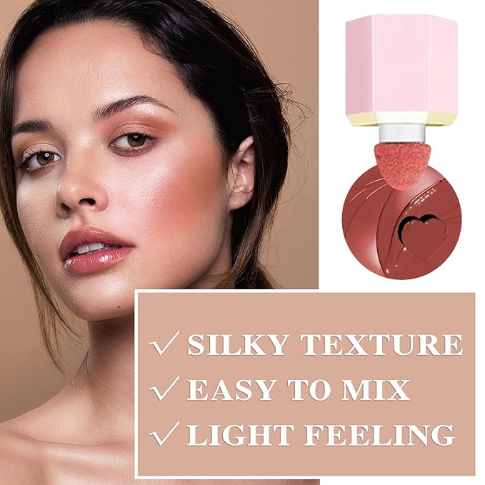 Cream Blush Stick with Brush,Waterproof Multi Cream Blush Skin C1