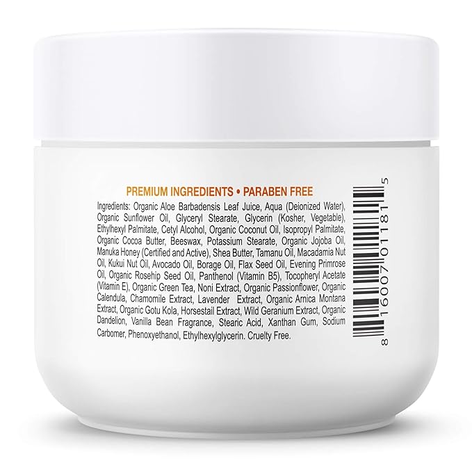 Deluvia Manuka Honey Cream | Hydrating & Soothing Moisturizer Face & Body Lotion | for Sensitive Skin, Eczema, Psoriasis & Dermatitis | 4 ounce