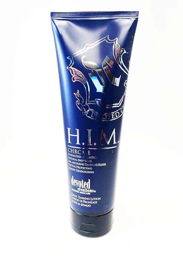 DEVOTED CREATIONS H.I.M Chrome Natural Bronzer For Men Tanning Lotion 8.5 oz