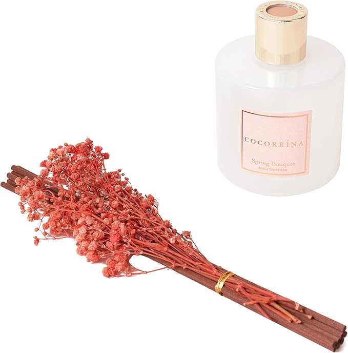 Cocorrína Reed Diffuser Sets- Spring Bouquet Scented Diffuser with Sticks Home Fragrance Reed Diffuser for Bathroom Shelf Decor