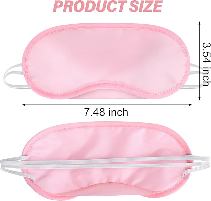 Aneco 50 Pieces Blindfold Sleep Mask Bulk Eye Mask Shade Cover with Nose Pad and Adjustable Strap for Travel Sleep Game Party Supplies, Light Pink