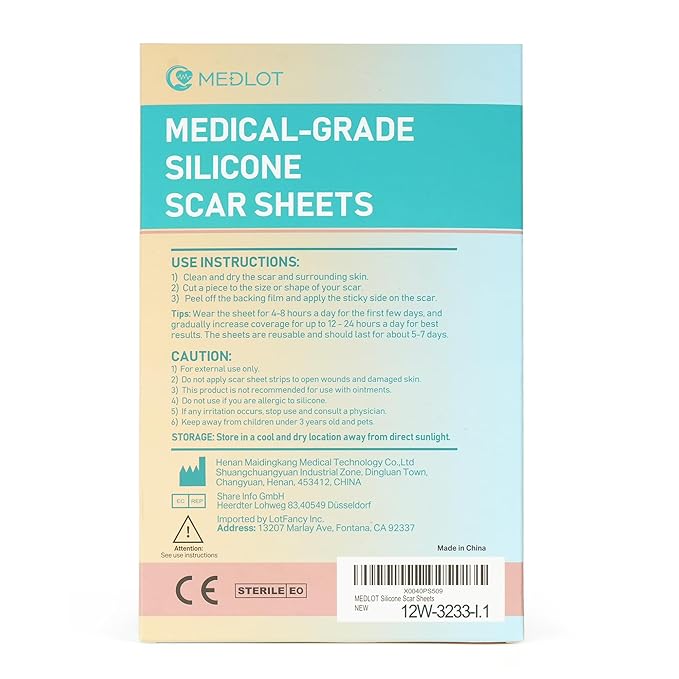 Silicone Scar Sheets, Large 10Pcs 4” x 7” Each, Medical Silicone Tape for Scar Treatment, Scar Patches for C-Section, Keloid Bump, Stretch Marks, Burn, Acne, Surgical Scar Removal