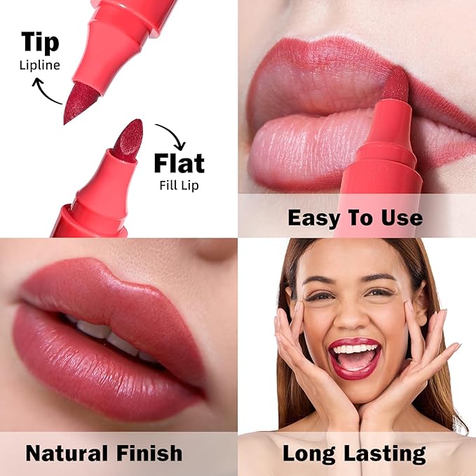 KIMUSE Lip Stain Tip Marker Set, Long Lasting Long