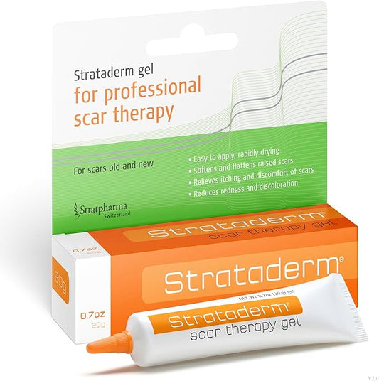 Strataderm Professional Scar Therapy Gel | Old and New Scars from General Surgery, Trauma, Wounds, Burns, Bites, Acne & Skin Disease | Reduces Redness, Discoloration, Discomfort & Itch | 20g (0.7oz)