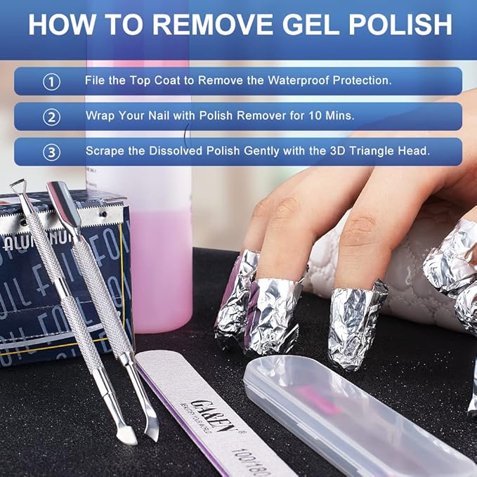 2PCS Metal Silver Cuticle Pusher