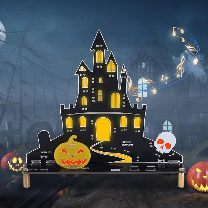 Halloween Music Castle Soldering Kit - DIY Ghost Castle Soldering Project Kit with 2 Lighting Modes & Spooky Sound, Fun Soldering Practice Kit for Teens Adults, Halloween Presents & Decoration