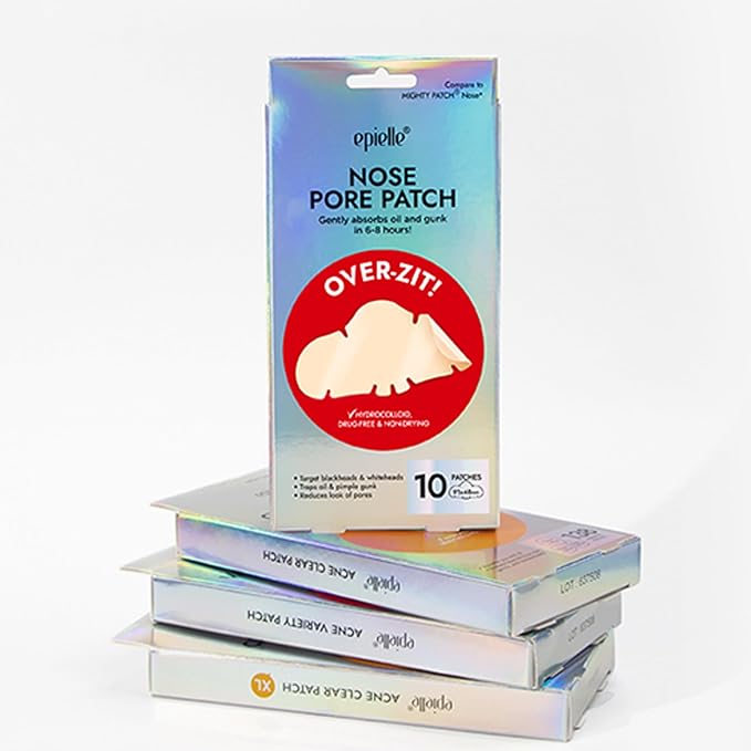 Epielle Over-Zit Nose Patches | Ultimate Hydrocolloid Solution for Clear Skin | 10 Acne Pimple and Blemish Patches for Nose