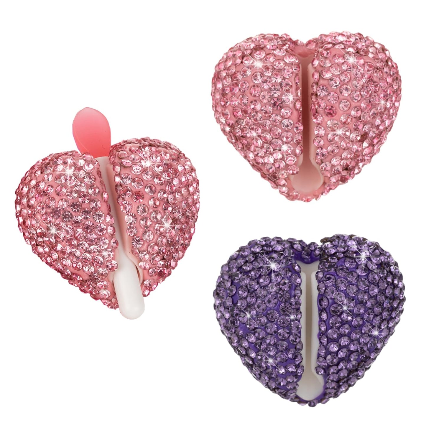 Veseek Lip Brush Holder,Lip Balm Brush Organizer Compatible with LANEIGE Lip Sleeping Mask,Silicone Sleeve Protector Cover for Lip Brushes(Pink & Purple)