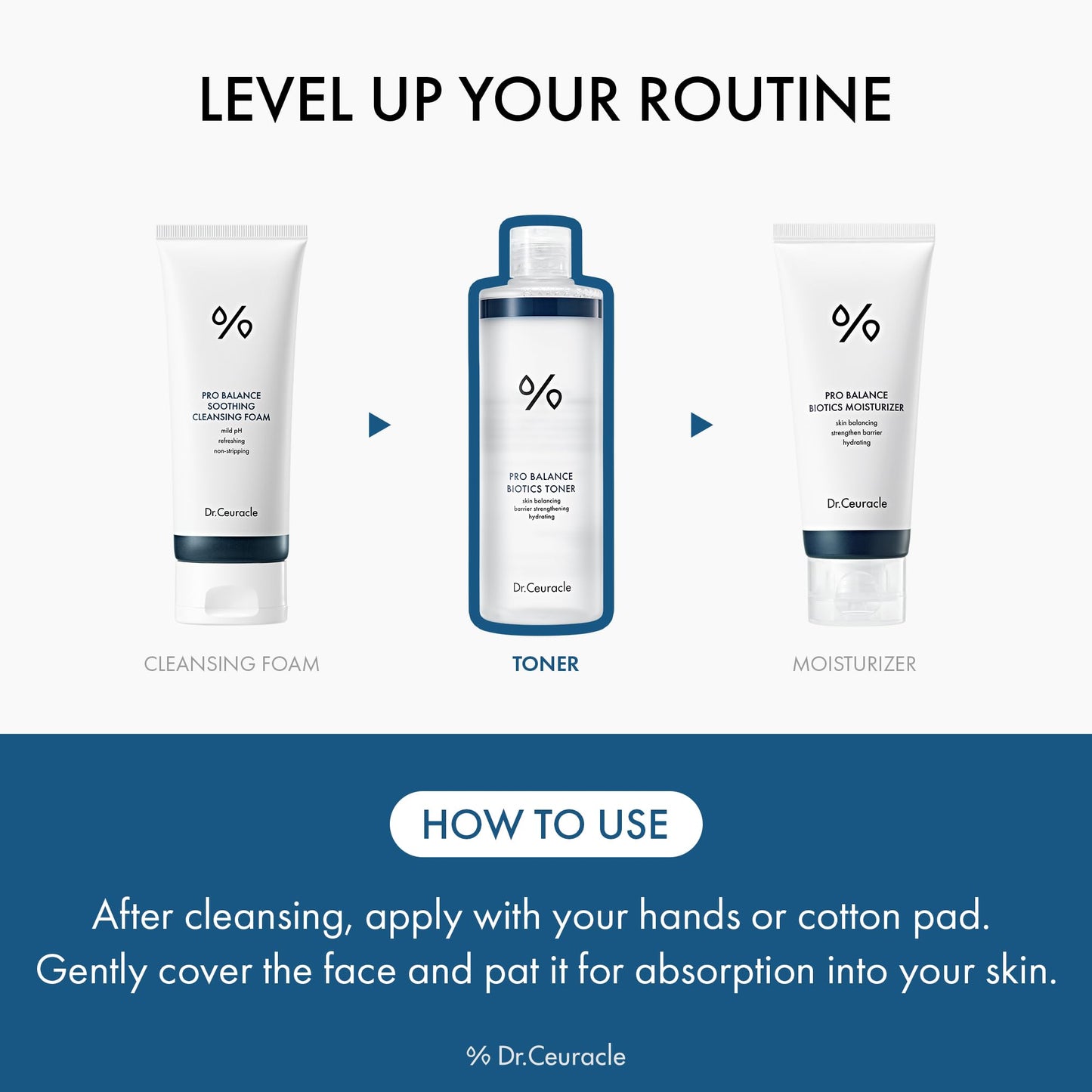 Dr.Ceuracle Pro Balance Biotics Toner - pH Balance Hydrating Daily Toner for Face, Fragrance-Free Korean Skincare Facial Toner with 6-Probiotics, Theanine, Milk Lipids (300ml / 10.14 fl. oz.)