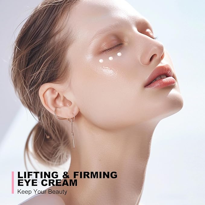 Firming Eye Cream for Dark Circles & Wrinkles, Under Eye Cream with Dendrobium Nobile Extract, Hyaluronic Acid & Peptides | Anti-Aging Eye Treatment, Under Eye Bag Cream & 24H Hydration, 0.5 oz