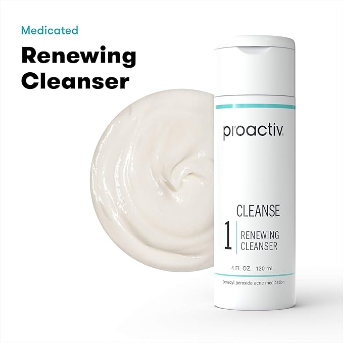 Proactiv Acne Cleanser - Benzoyl Peroxide Face Wash and Acne Treatment - Daily Facial Cleanser and Hyularonic Acid Moisturizer with Exfoliating Beads - 60 Day Supply, 4 Oz