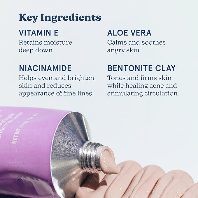 Blume Superpower Clay Mask - Detoxifying Pore Mask to Help Brighten & Balance Complexion - Clarifying Facial Mask with Bentonite & Kaolin Clay to Help Tone & Firm Skin (75g)