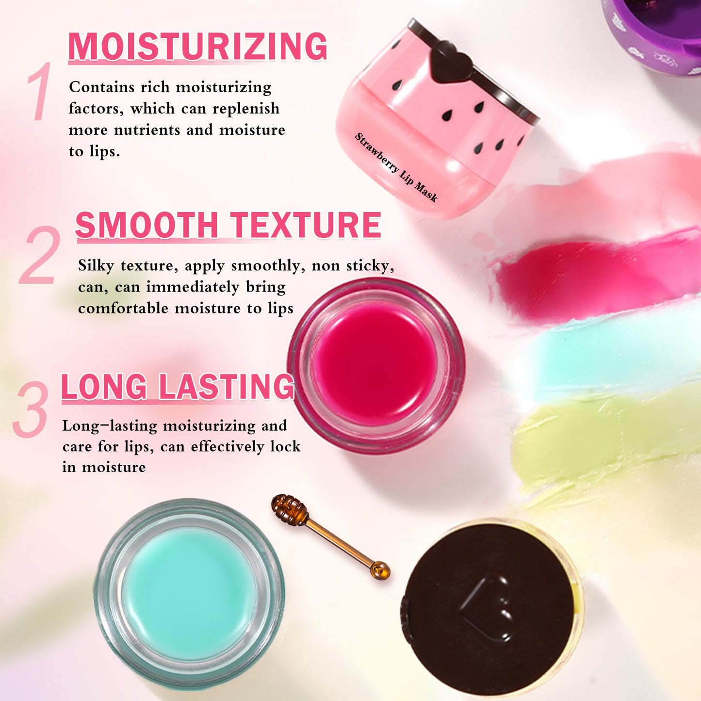 LZXLUKGIR 6PCS Honey Pot Lip Balm,Moisturizing Beebalm Lip Balm,Repair Bee Lip Balm Honey Pot,Fruity Lip Sleeping Mask,Hydrating Lip Mask Overnight,Reduces Lip Lines Lip Care Products