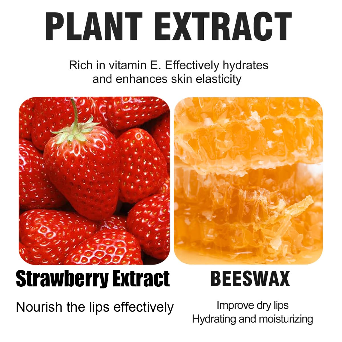 2PCS Strawberry & Honey Lip Balm, Hydrating Propolis Sleeping Mask, Moisturizing & Prevention of Dry and Cracked Skin, Scrubs Exfoliator, Repair Nourishes the Lip