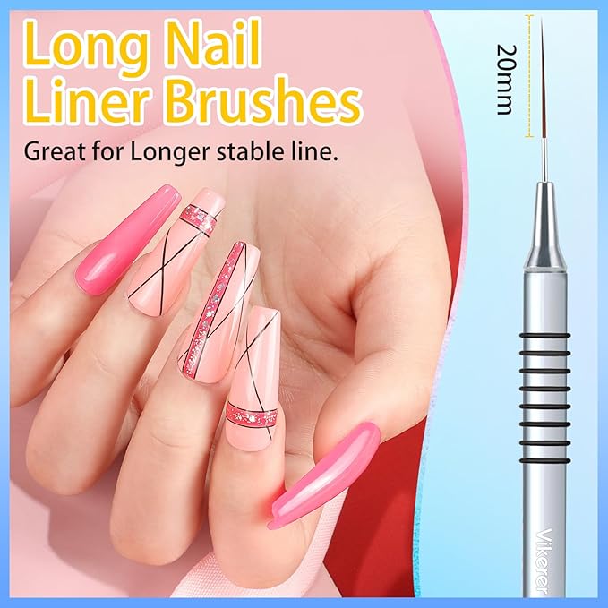 6pcs nail art liner brushes