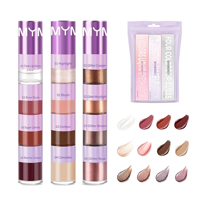 3 Pcs Cosmetic Sets 12 colors 4-Function cosmetic