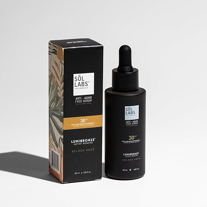 LUMIBRONZE® SPF 30 Tinted Serum for Face – Bronzing Drops with Niacinamide, Hyaluronic Acid & Zinc Oxide – Hydrating Tinted Face Serum for Bronzed Glow – Lightweight, Non-Greasy, Reef-Safe – 50ml