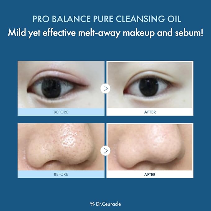 Dr.Ceuracle Pro Balance Pure Cleansing Oil - Makeup Sunscreen Remover Oil Cleanser, Korean Facial Cleanser with Hydrating Finish (155 ml / 5.24 fl. oz.)