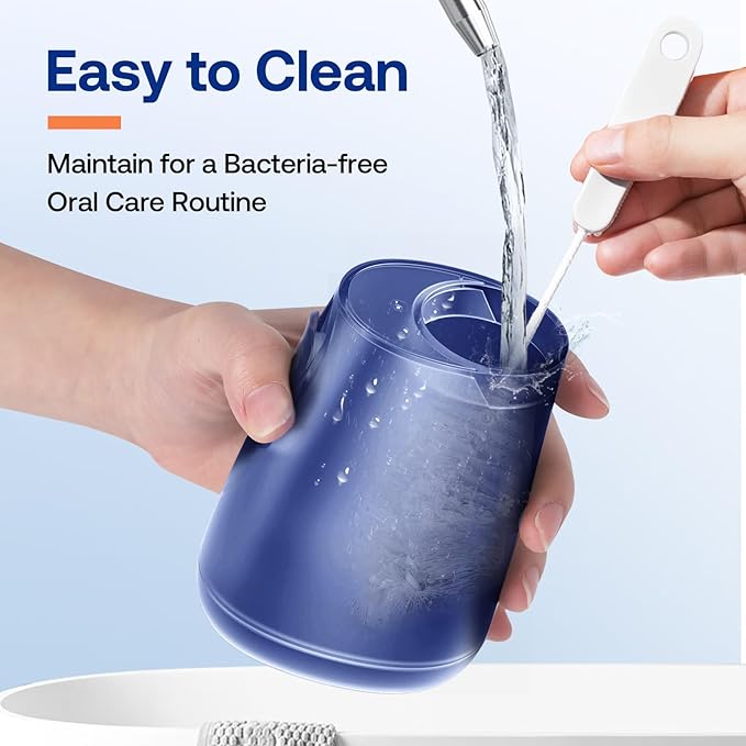 Bitvae C6 Cordless Water Flosser for Teeth Cleaning Picks, Portable Water Dental Flosser for Travel with 6 Jet Tips, IPX7 Waterproof USB Rechargeable Oral Irrigator Cleaner, Midnight Blue