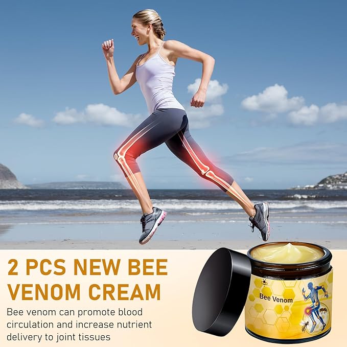 2 Pcs Botulinum Toxin & Bee Venom-Relief Bone Healing Cream, Professional Bee Venom Cream, Natural Joint Relief Gel, for Neck,Waist,Back Hand Feet and Leg