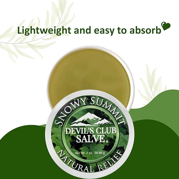 Handmade Alaska Devil's Club Salve - Skin Ointment with Light Scent, Premium Herbal Formula - USA Made, Tradition Inspired Muscle Rub - 2 oz. Jar