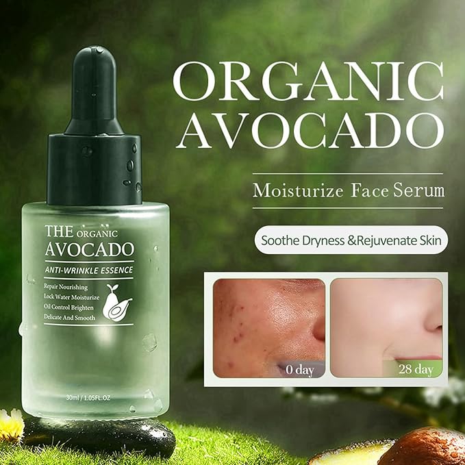 Avocado Skin Care Set, 6-In-1 Skincare Gift Set For Women Girls - Cleanser, Serum, Face & Eye Cream, Toner, Lip Balm, Face Skin Care Set For Women, Anti-Aging Skin Care Kit Smooth Firming Skin