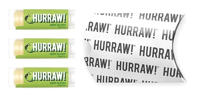 Hurraw! Apple Lip Balm, 3 Pack: