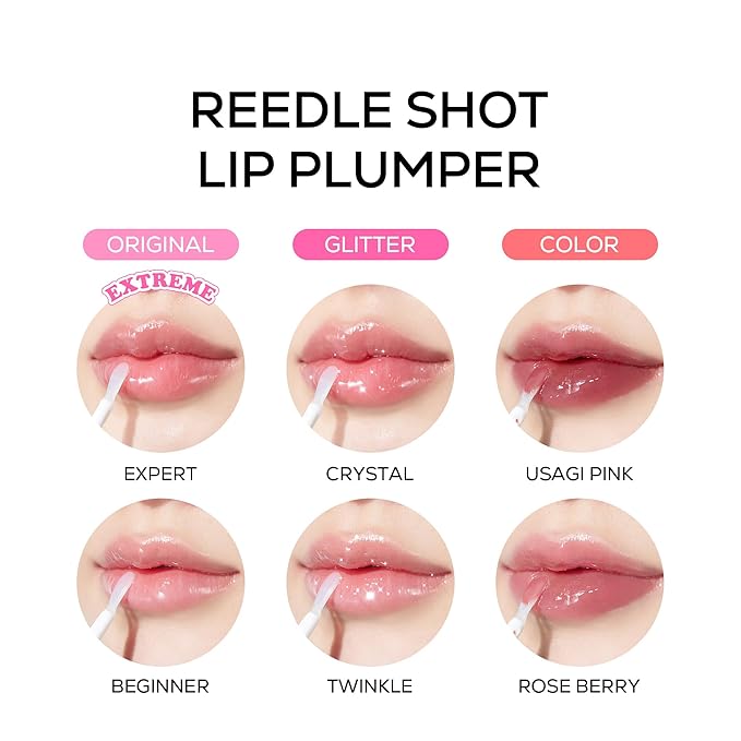 VT COSMETICS Reedle Shot Lip Plumper, Hydrating & Volumizing Clear Lip Gloss, Microneedling Effect & Hyaluronic Acid for Fuller, Smoother Lips, 0.15 oz (4.3 g) (Beginner)