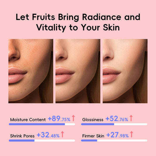 Fruit Korean Style Skin Care Sets, Skin Care for Women Teens Girls, Beauty Skincare Routine Gift Sets, with Facial Cleanser, Toner, Serum, Eye Cream, Moisturizer, Hydrates, Smoothes, Evens Skin tone