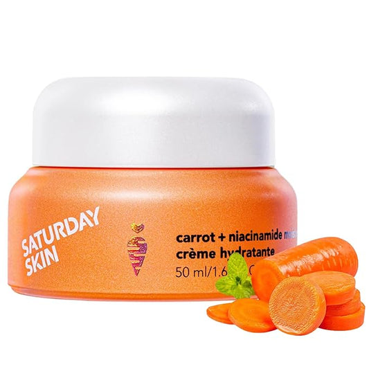 Saturday Skin Face Moisturizing Cream with Carrot, Niacinamide, Ceramides & Centella Asiatica, Peptide, Paraben-Free, Sulfates-Free, Fragrance-Free, Anti Wrinkle Facial Cream(1.61 Ounce)