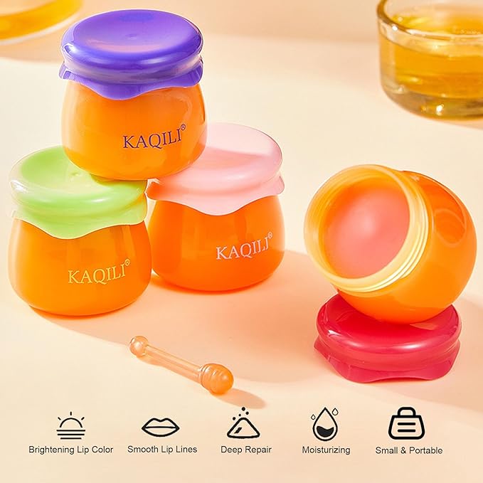 Honey Pot Lip Balm, 4Pcs Honey Hydrating