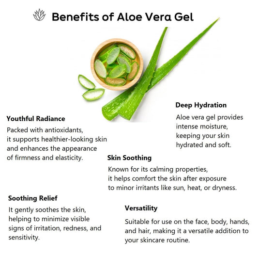 jNE California Grown Aloe Vera Soothing Gel Water | 4.23 Fl oz | 95% Pure | All-in-One for Face, Body, Hand, Hair | Korean Skin Care