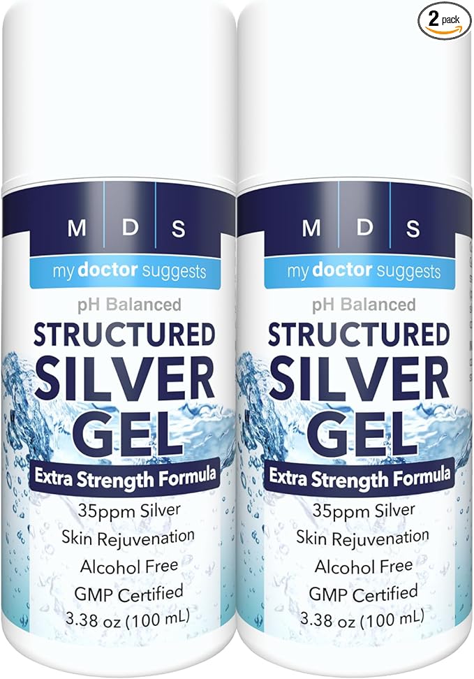 Colloidal Silver Gel Extra Strength - 35ppm Activated Colloidal Silver Gel for Maximum Potency - Made in USA - Structured Formula in a Convenient 2 Pack