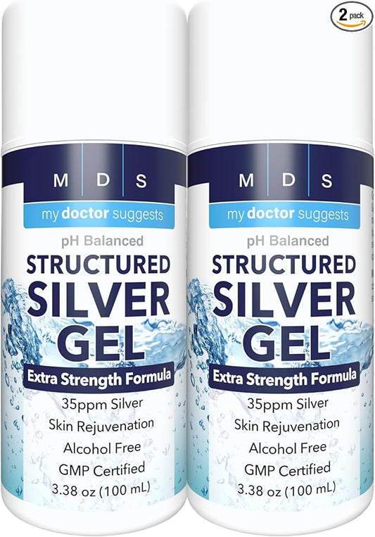 Colloidal Silver Gel Extra Strength - 35ppm Activated Colloidal Silver Gel for Maximum Potency - Made in USA - Structured Formula in a Convenient 2 Pack