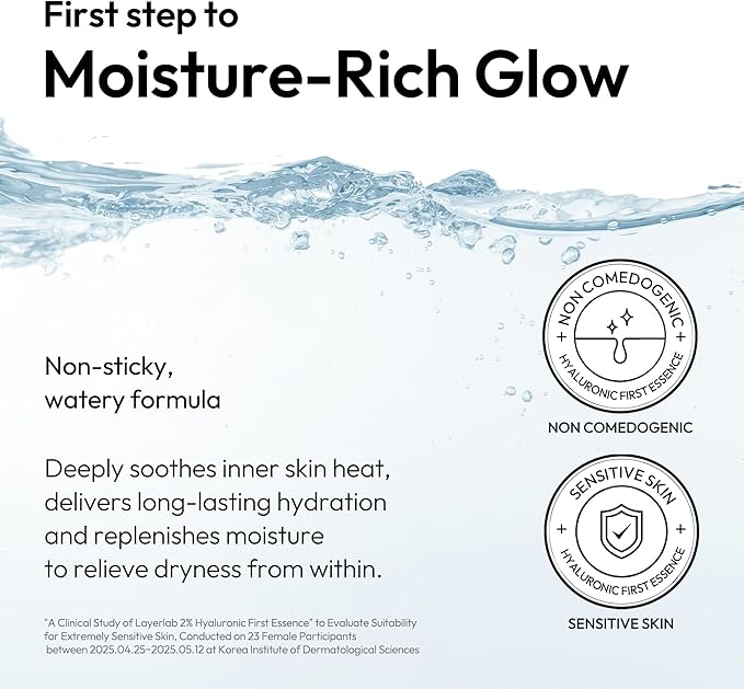 LAYERLAB Hyaluronic Acid Serum for Face, Layerlab 2% Hyaluronic Acid PDRN Multi-Peptide Glow Firming Hydrating Face Serum for Dry Dull Skin Korean Skin Care, 2% Hyaluronic First Essence 3.38 fl. oz.